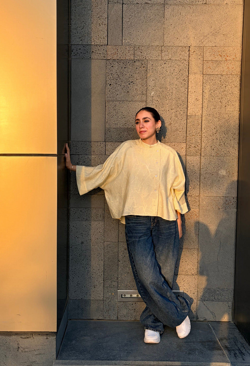 Butter Bloom Asymmetric Striped Shirt