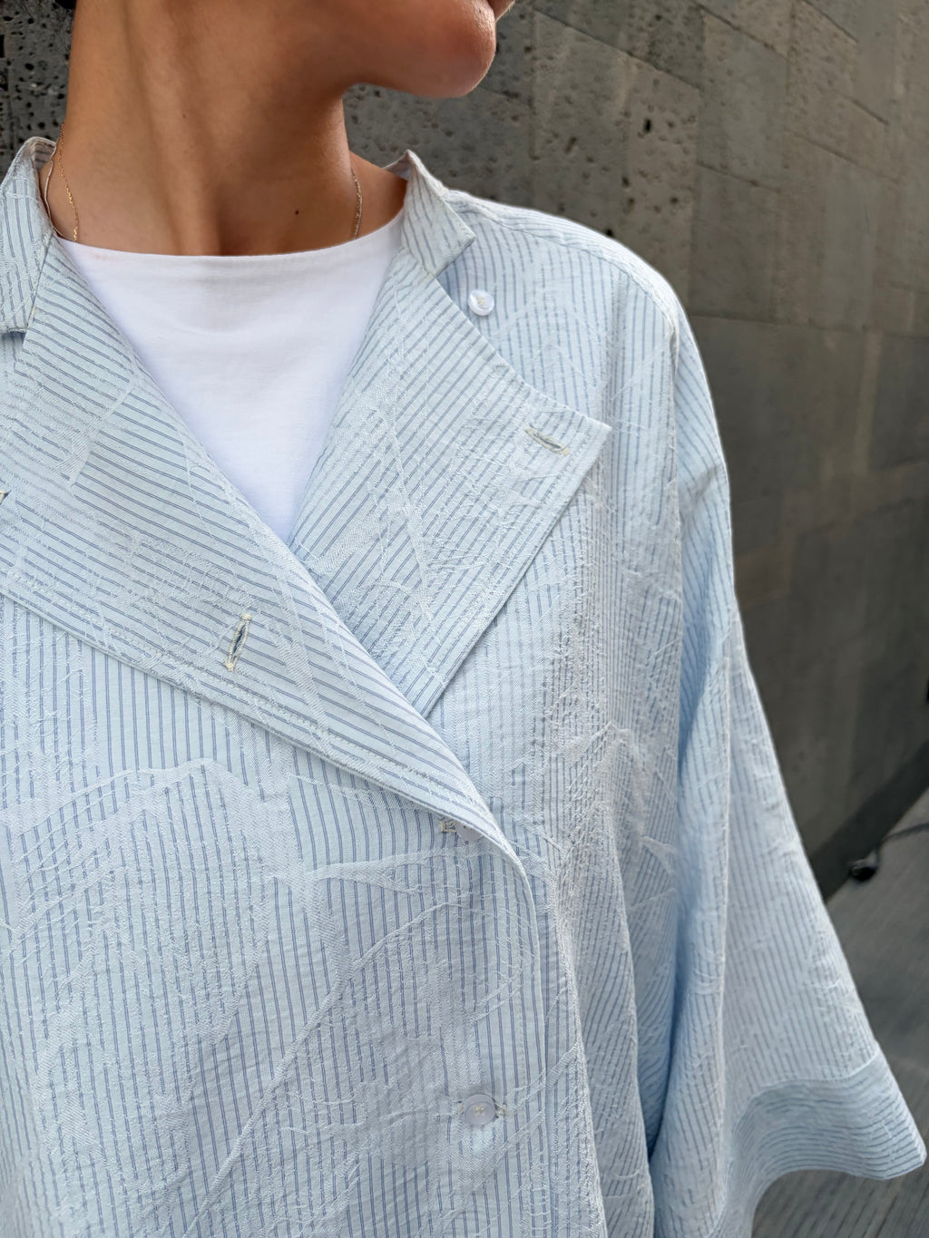 Ciel Bloom Asymmetric Striped Shirt