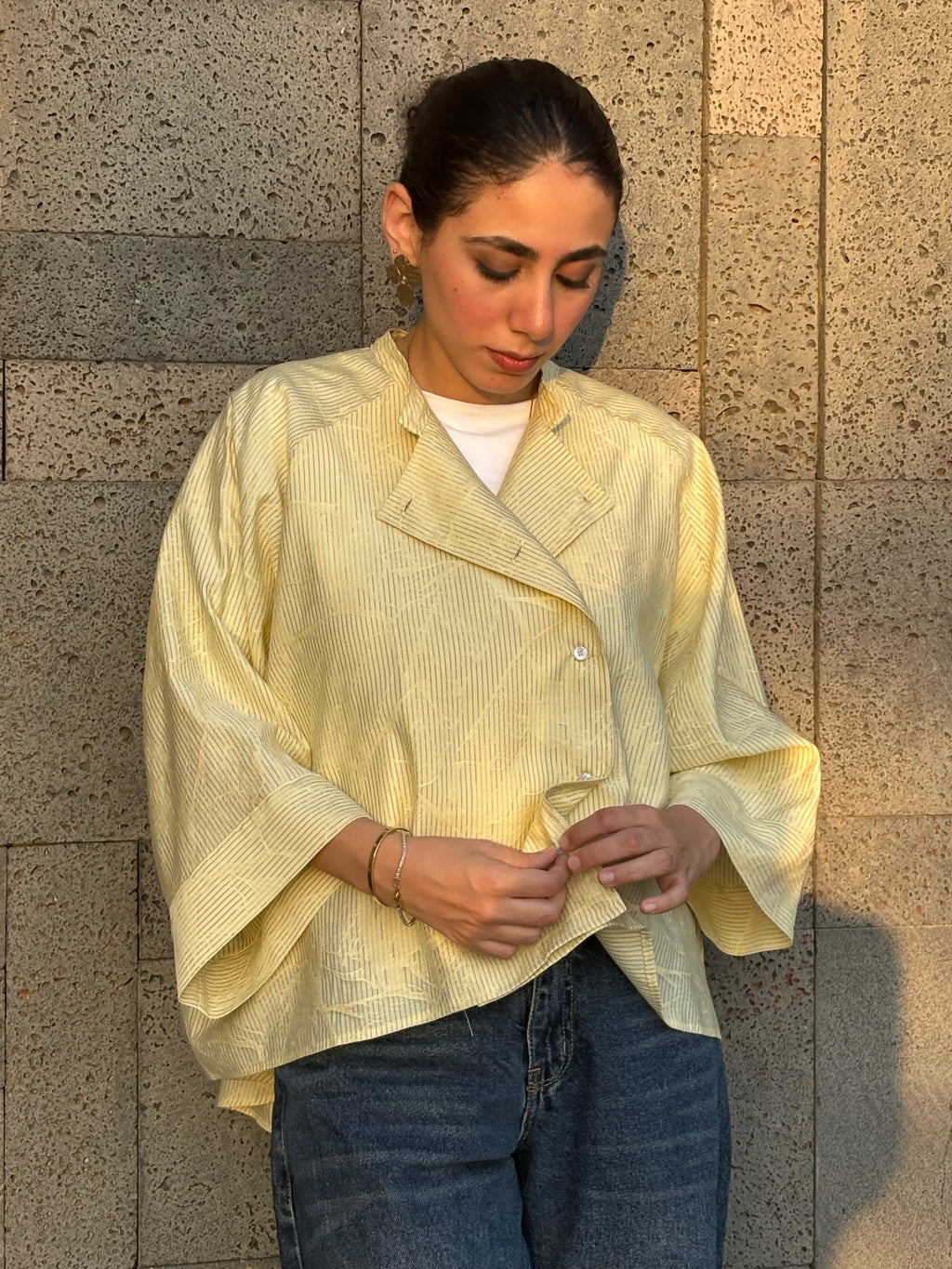 Butter Bloom Asymmetric Striped Shirt