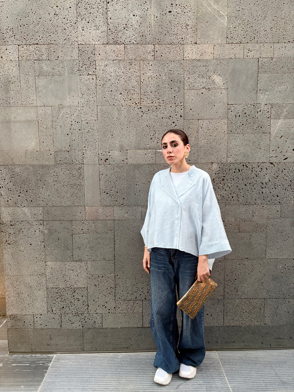Ciel Bloom Asymmetric Striped Shirt