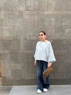 Ciel Bloom Asymmetric Striped Shirt