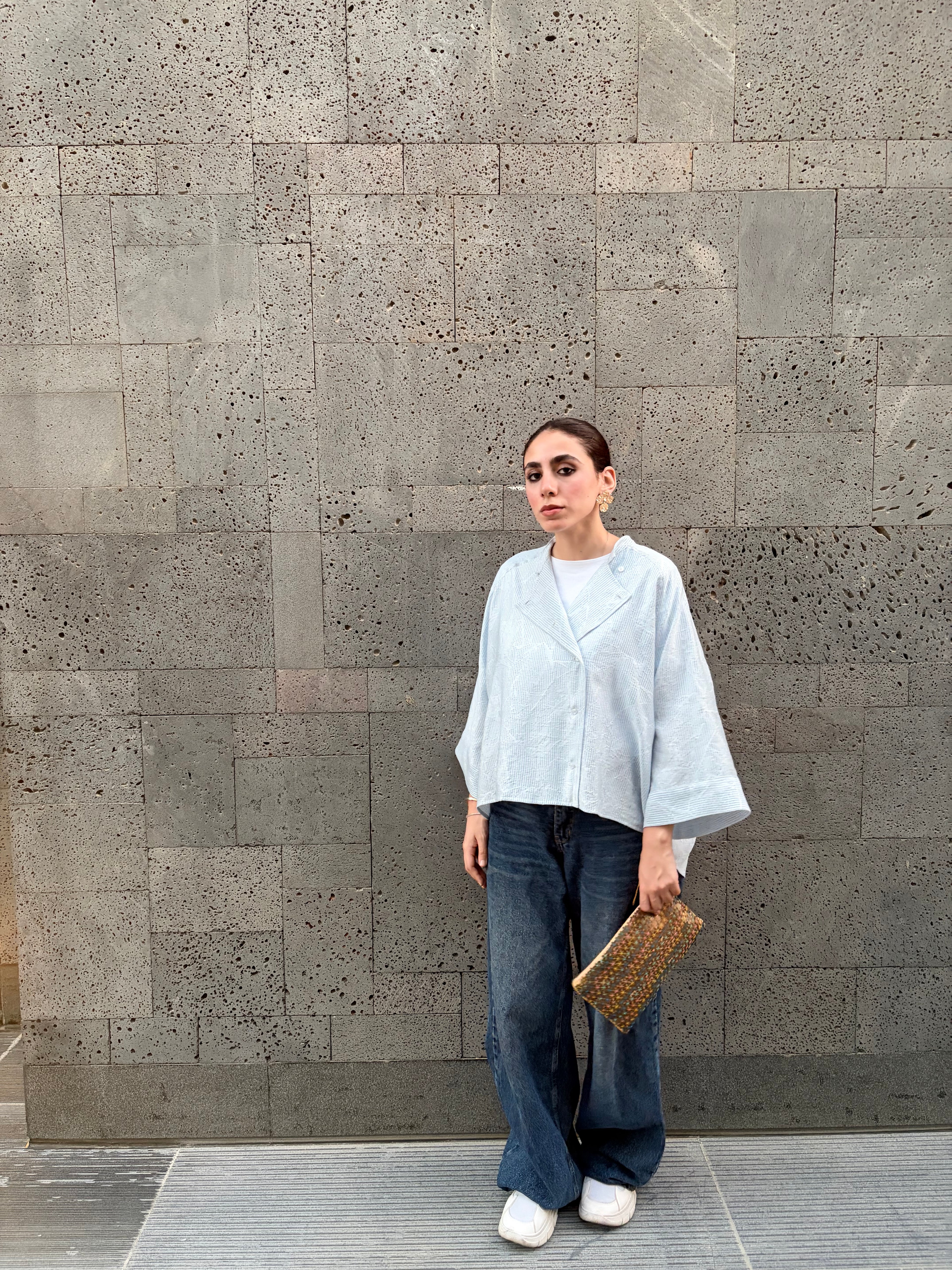 Ciel Bloom Asymmetric Striped Shirt