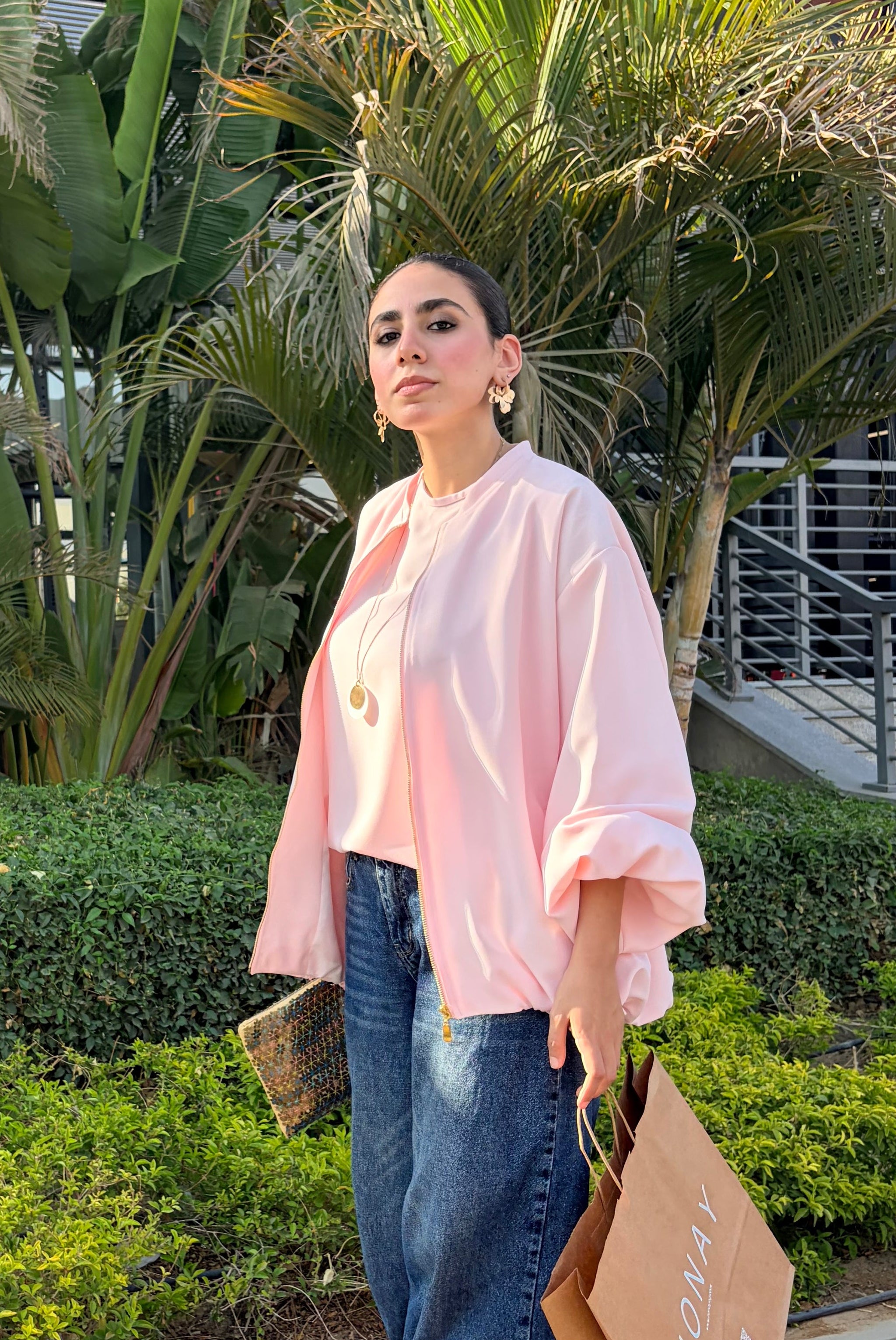 Soft Rose Bomber Jacket