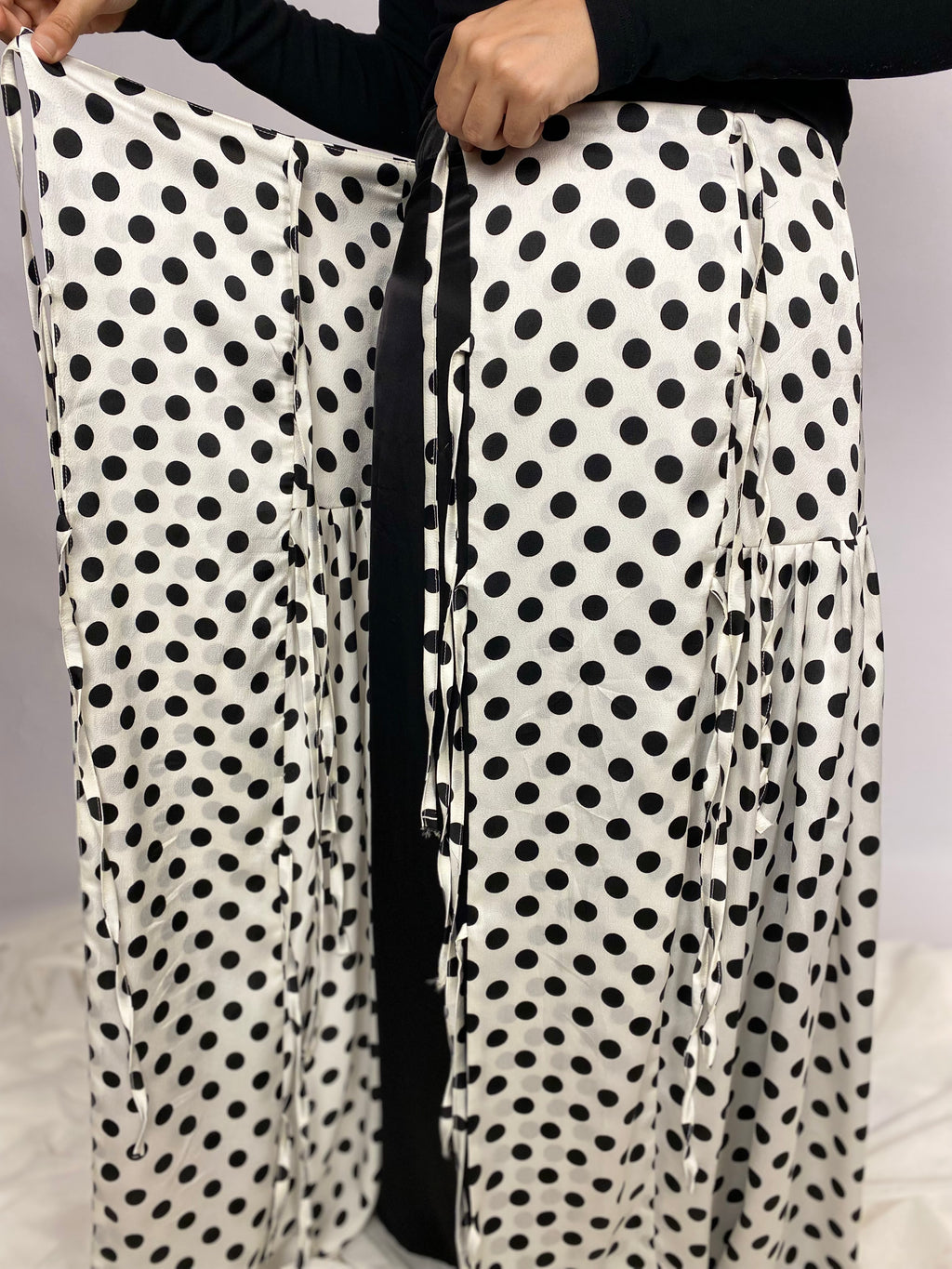 Pearl Dot Wrapped Adjustable Skirt