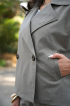 Olive Belted Trench Vest