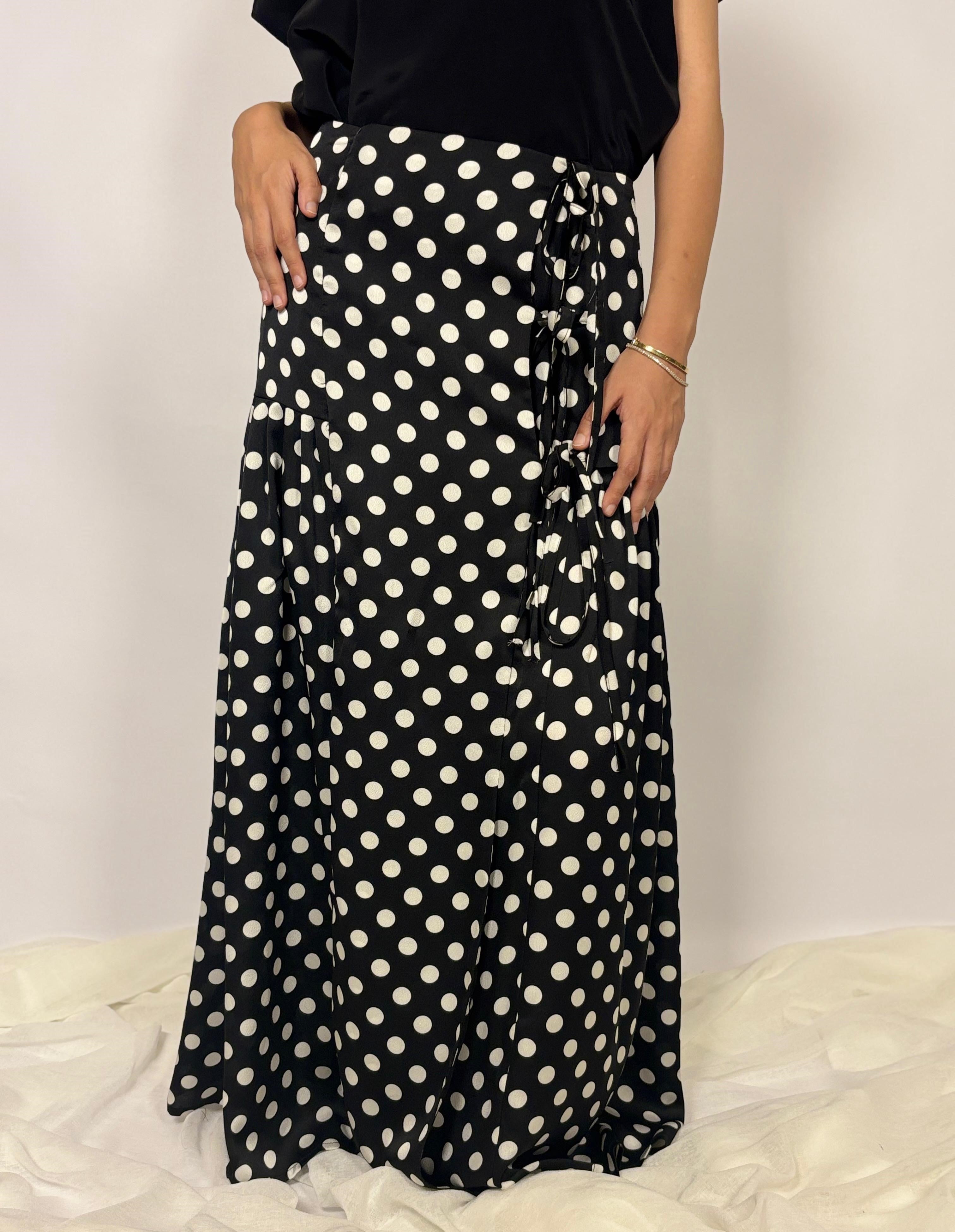 Midnight Dot Wrapped Adjustable Skirt