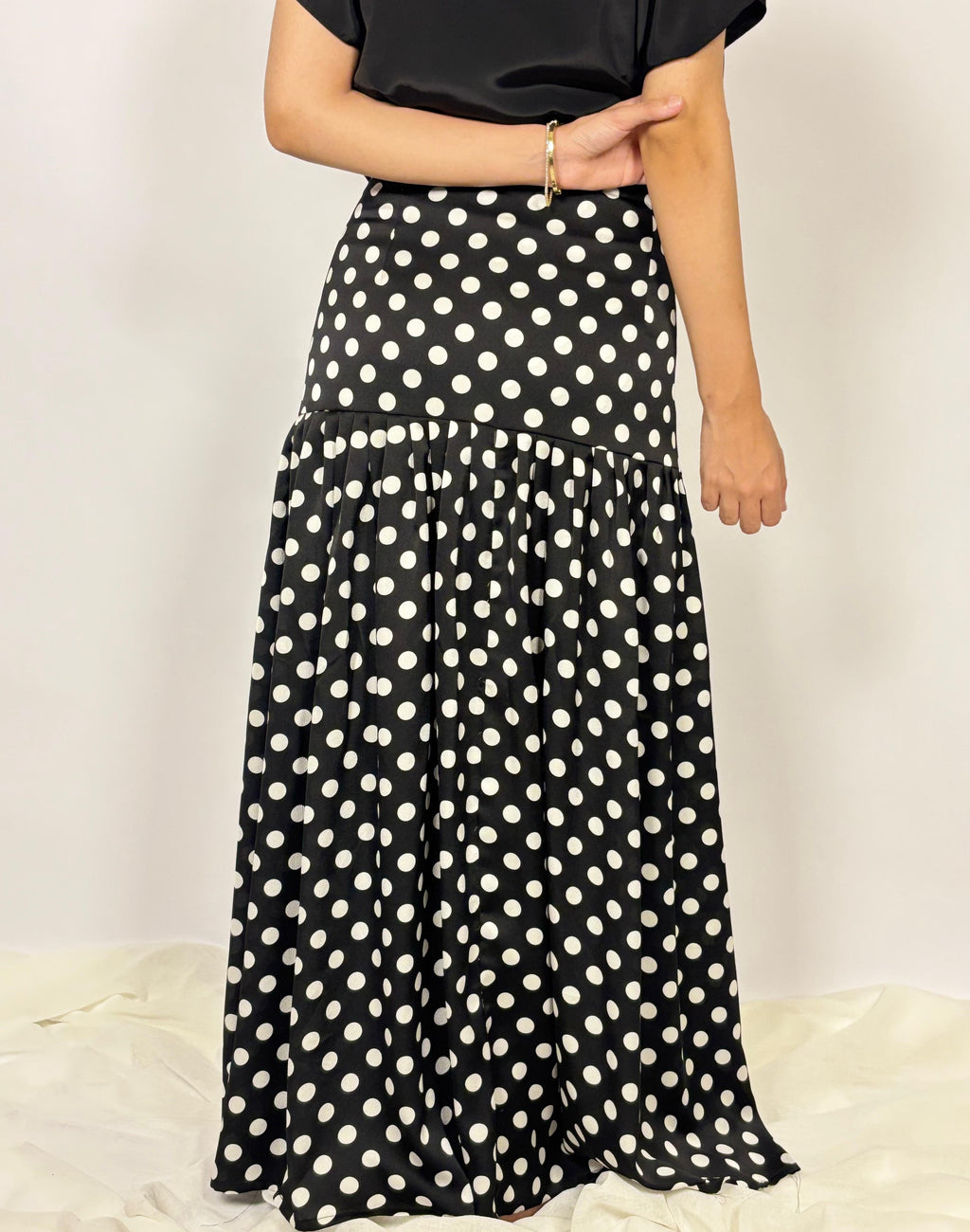 Midnight Dot Wrapped Adjustable Skirt