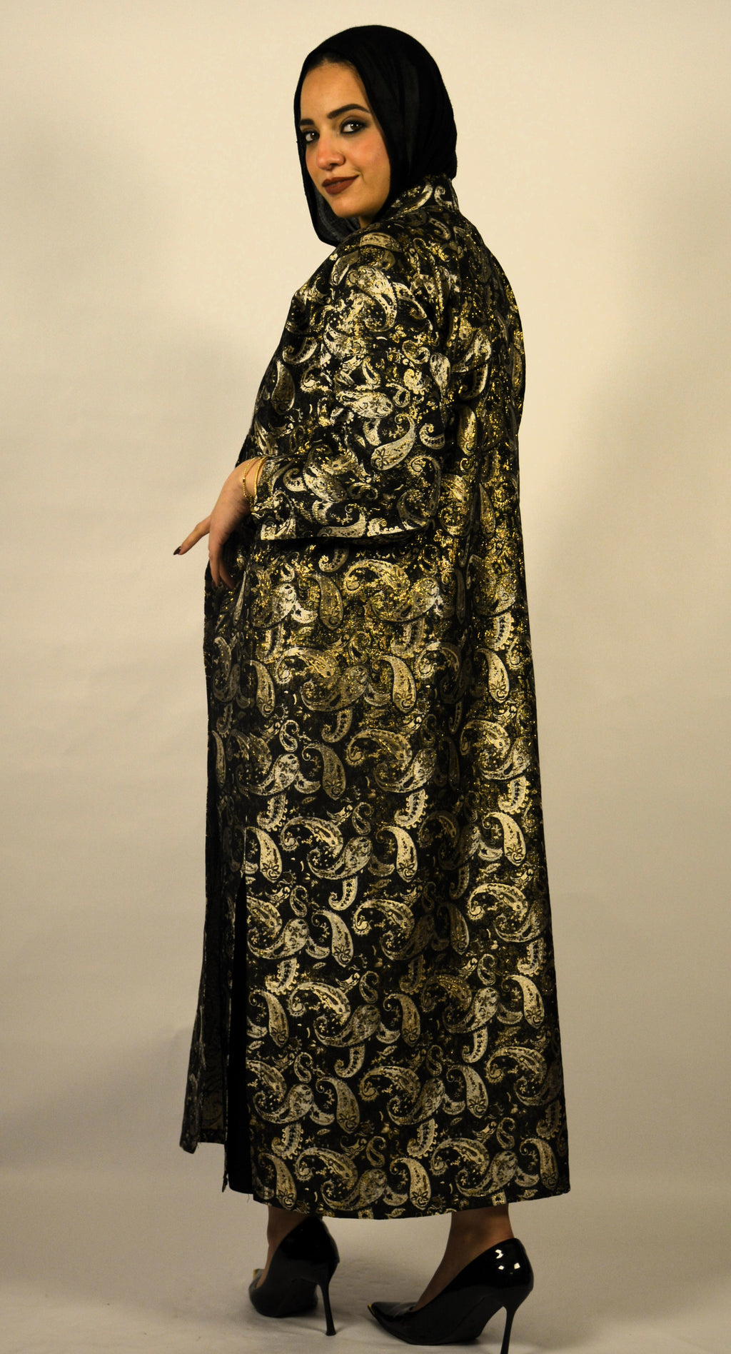 Paisley Black-Gold Kaftan