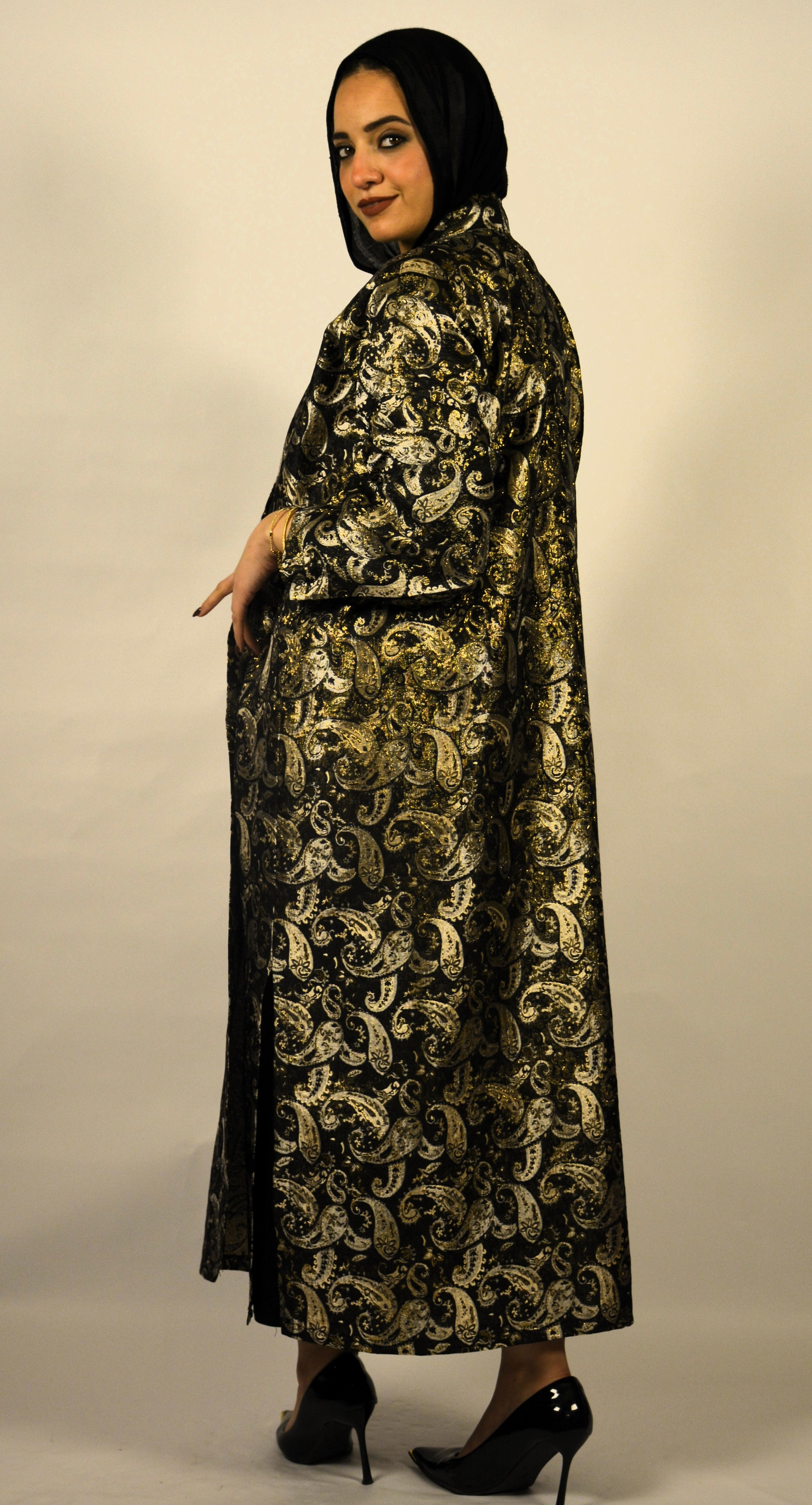 Paisley Black-Gold Kaftan