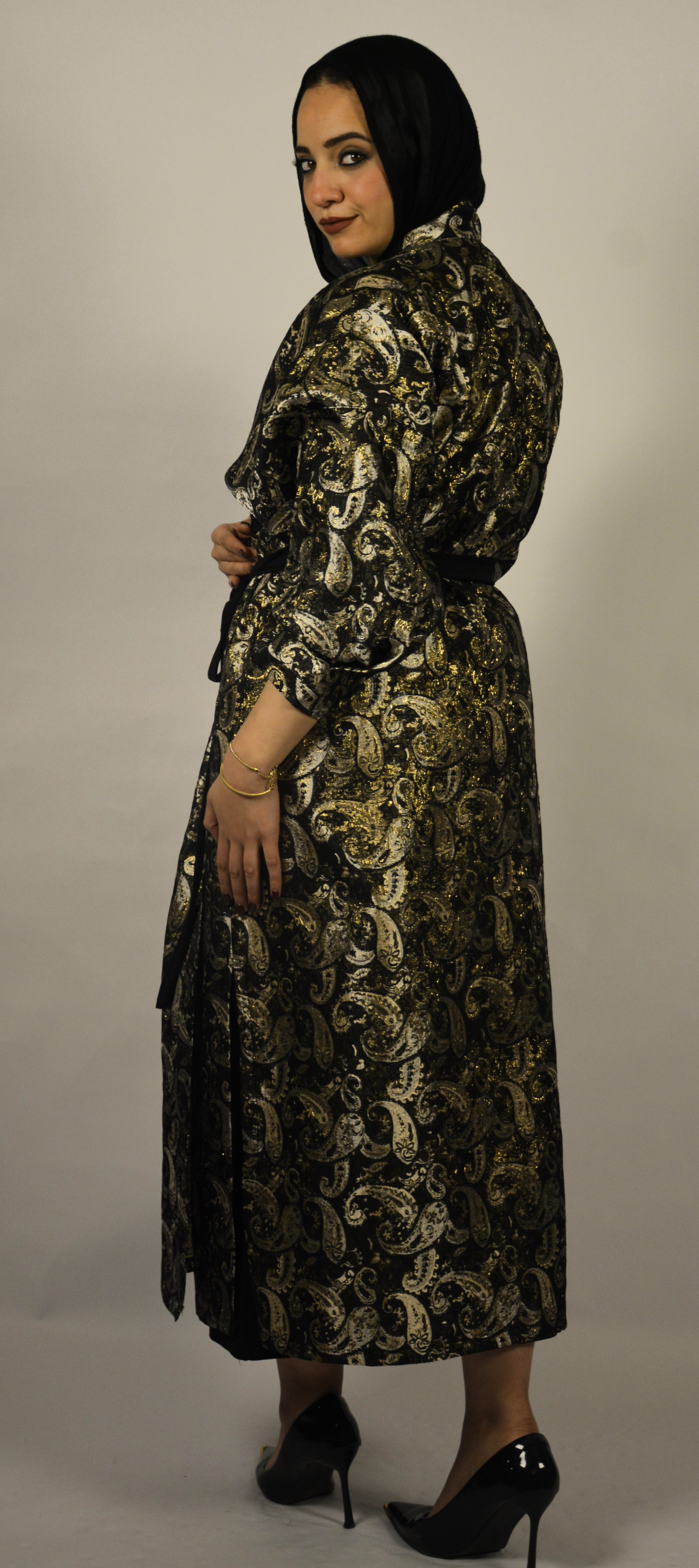 Paisley Black-Gold Kaftan