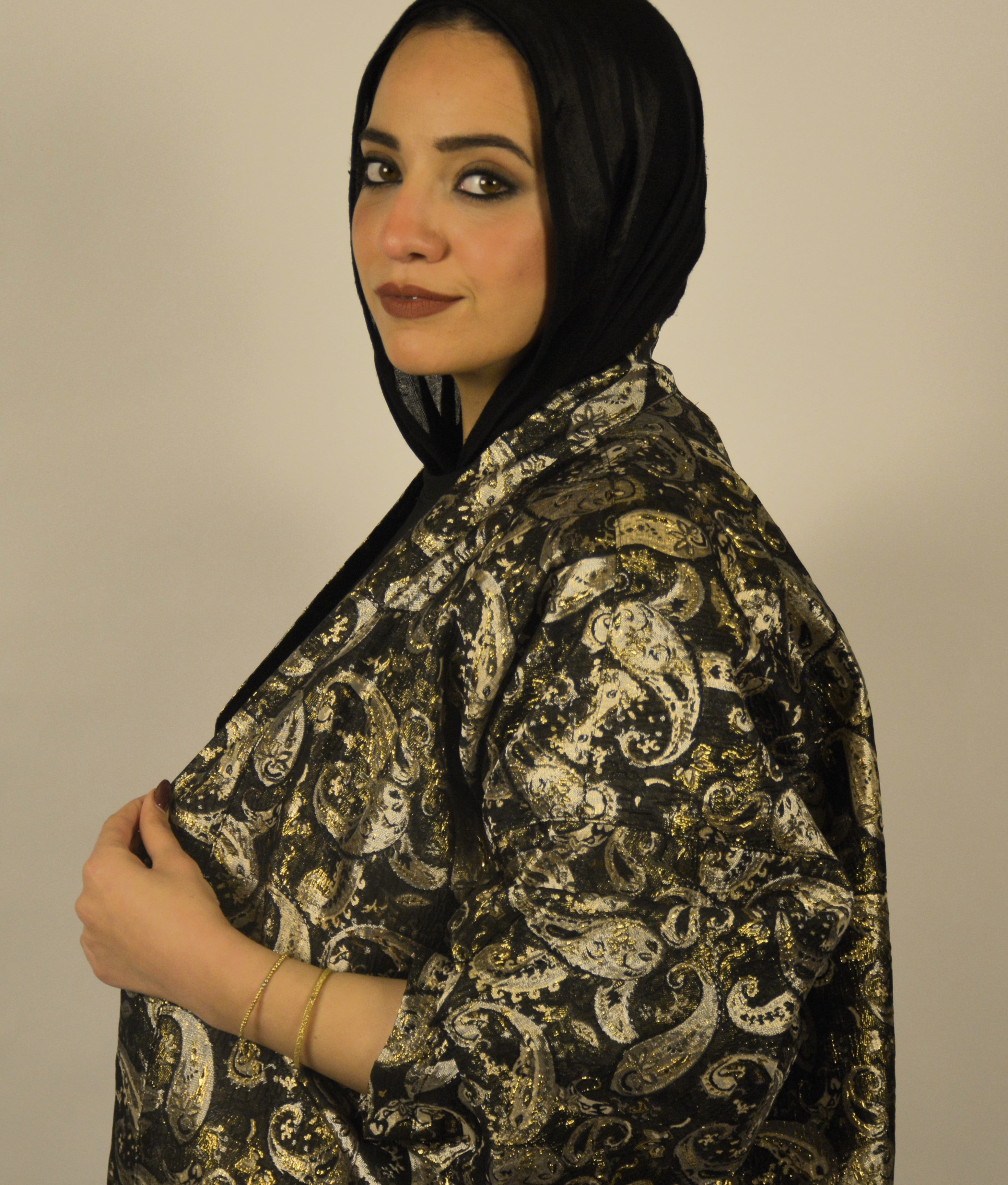 Paisley Black-Gold Kaftan