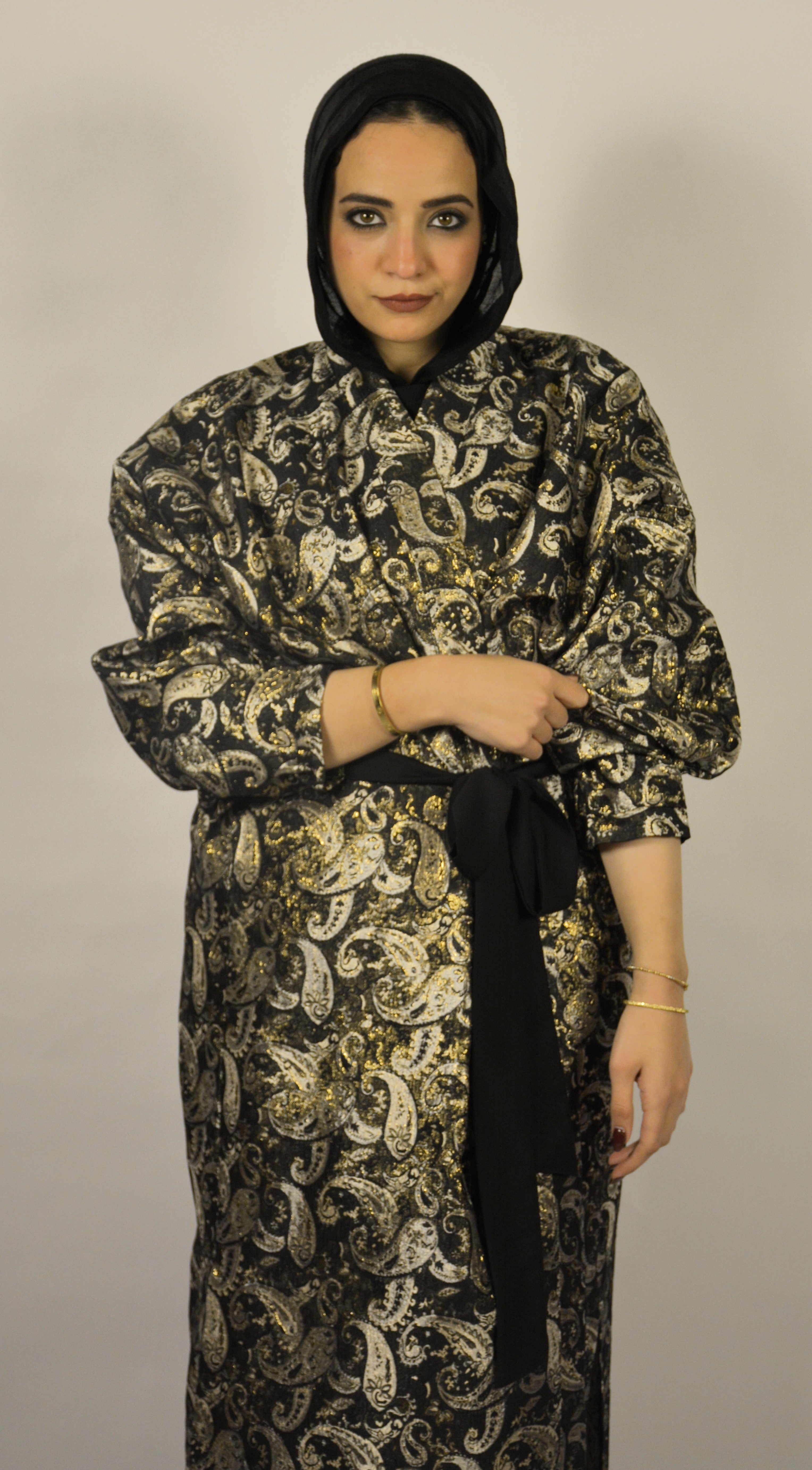 Paisley Black-Gold Kaftan