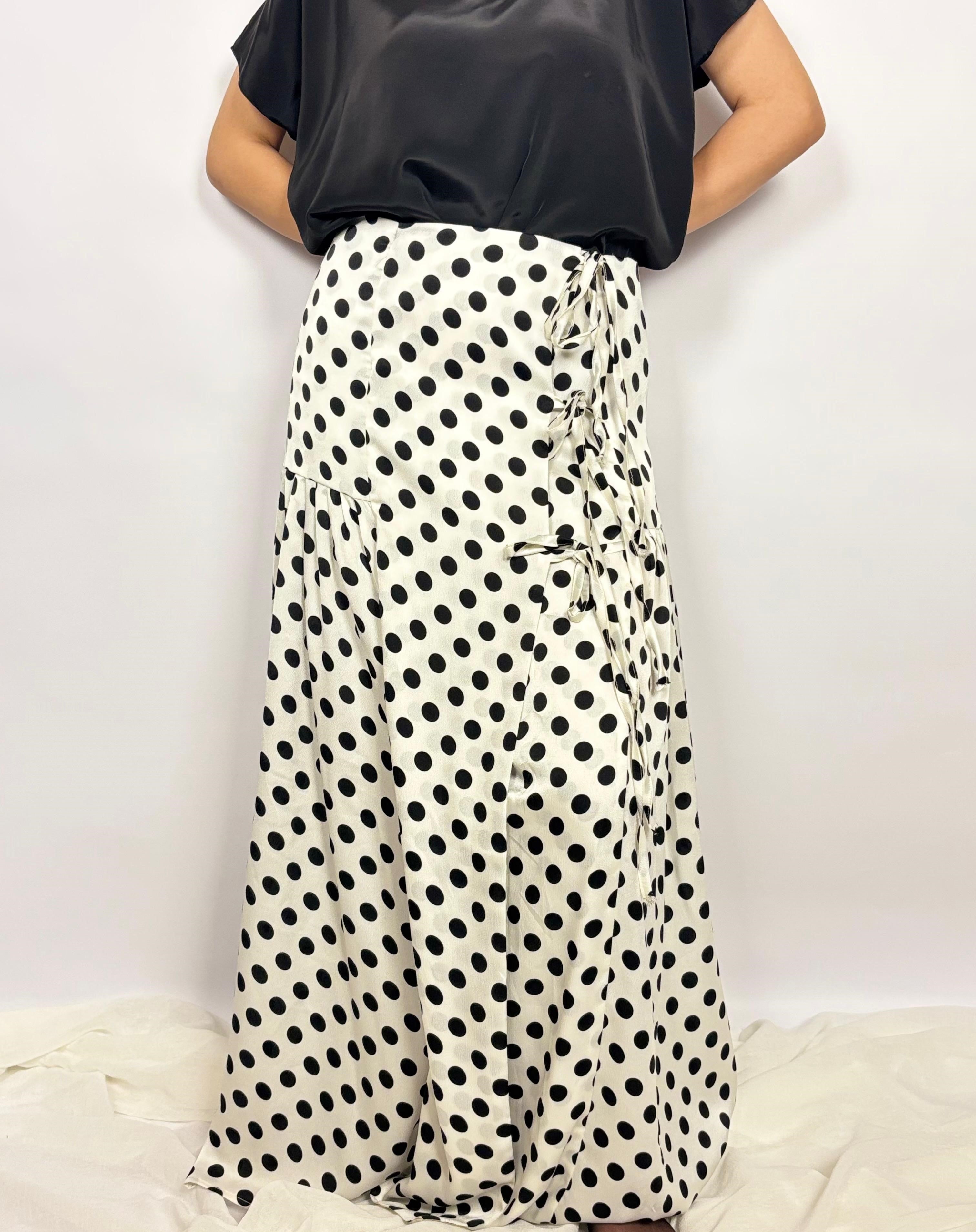 Pearl Dot Wrapped Adjustable Skirt