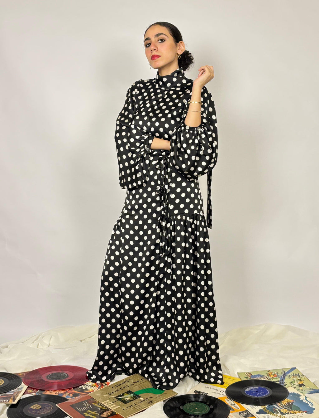 Midnight Dot Wrapped Adjustable Skirt