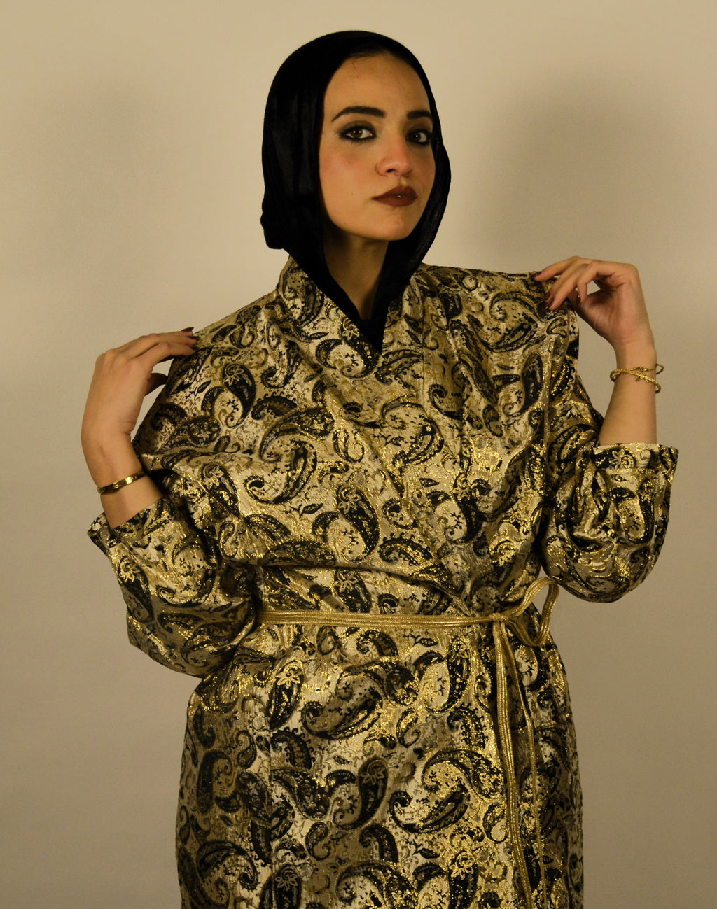 Paisley Gold-Black Kaftan