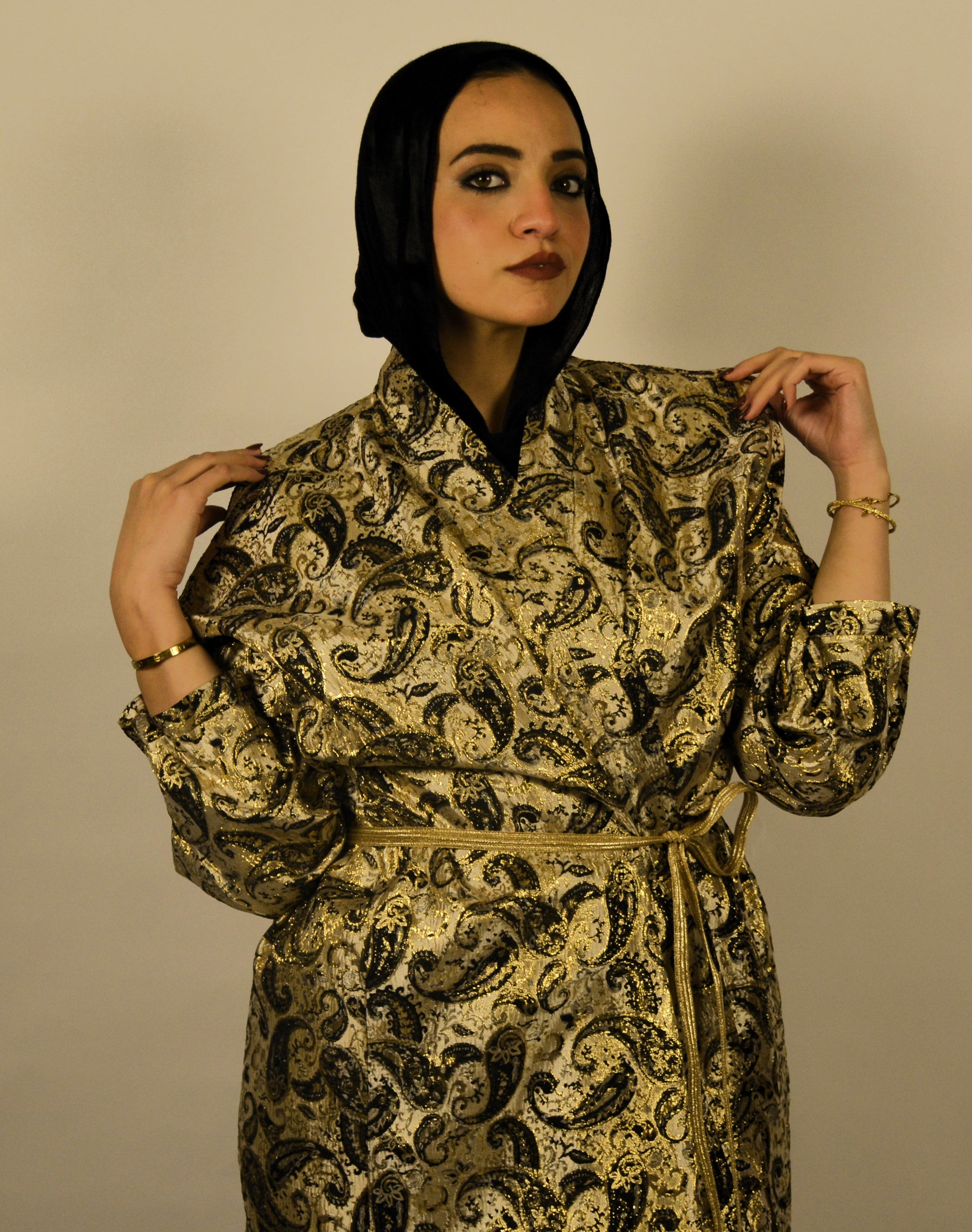 Paisley Gold-Black Kaftan