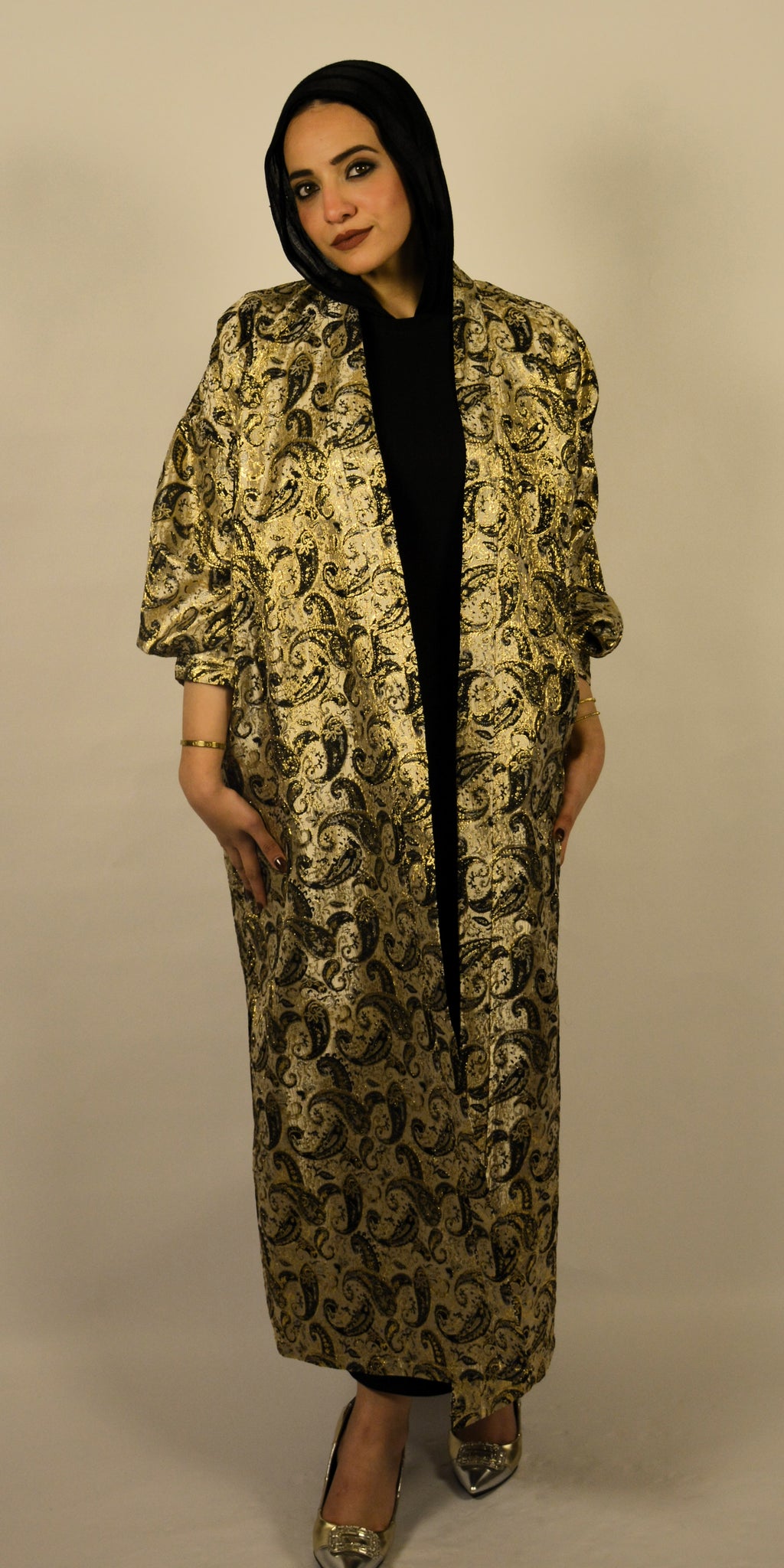 Paisley Gold-Black Kaftan