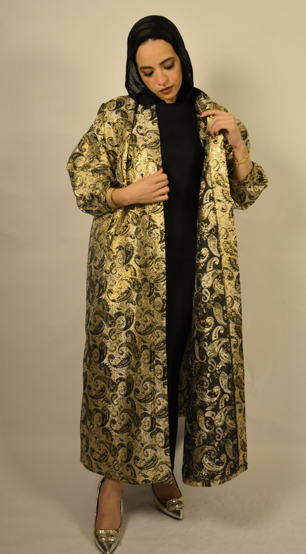 Paisley Gold-Black Kaftan