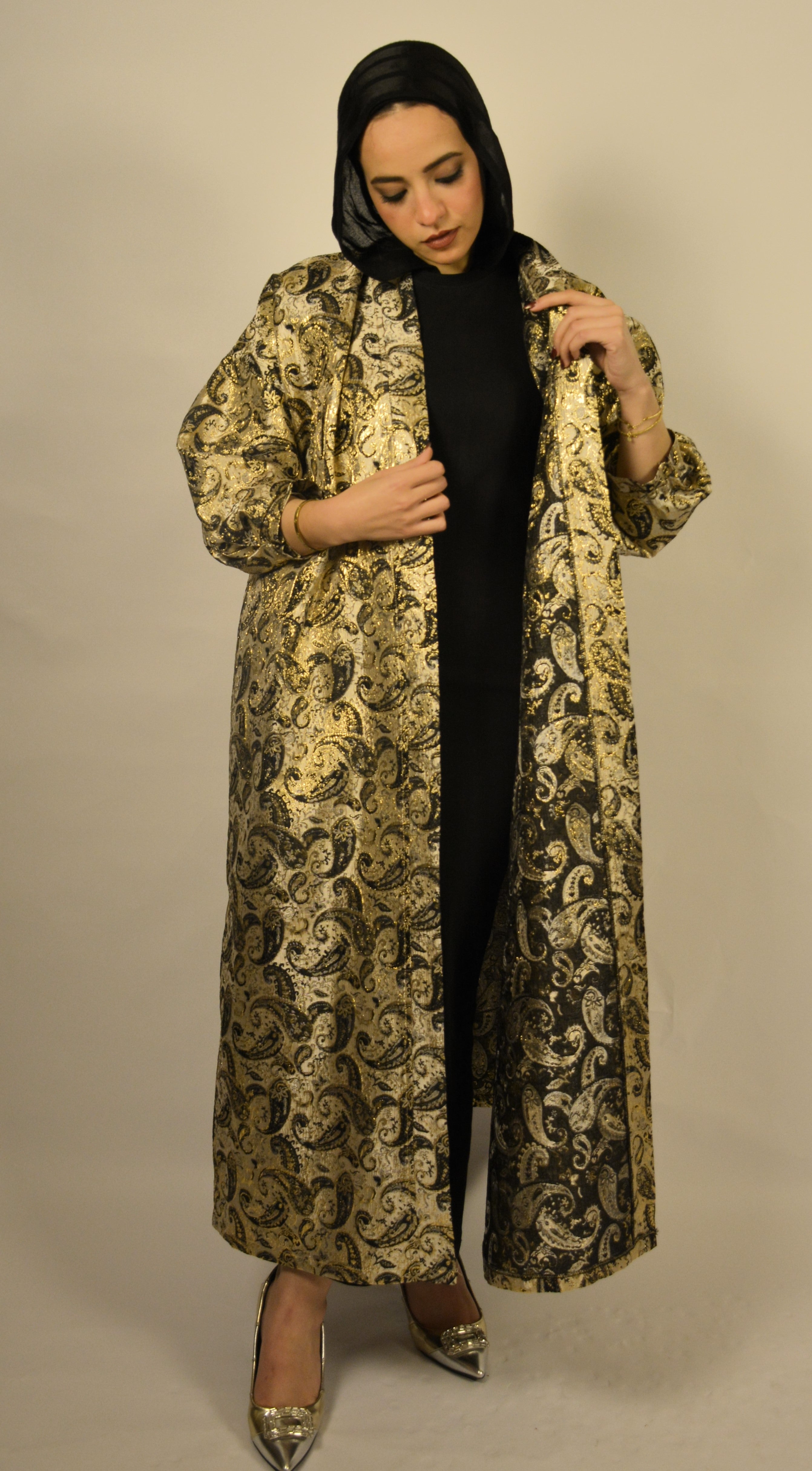 Paisley Gold-Black Kaftan