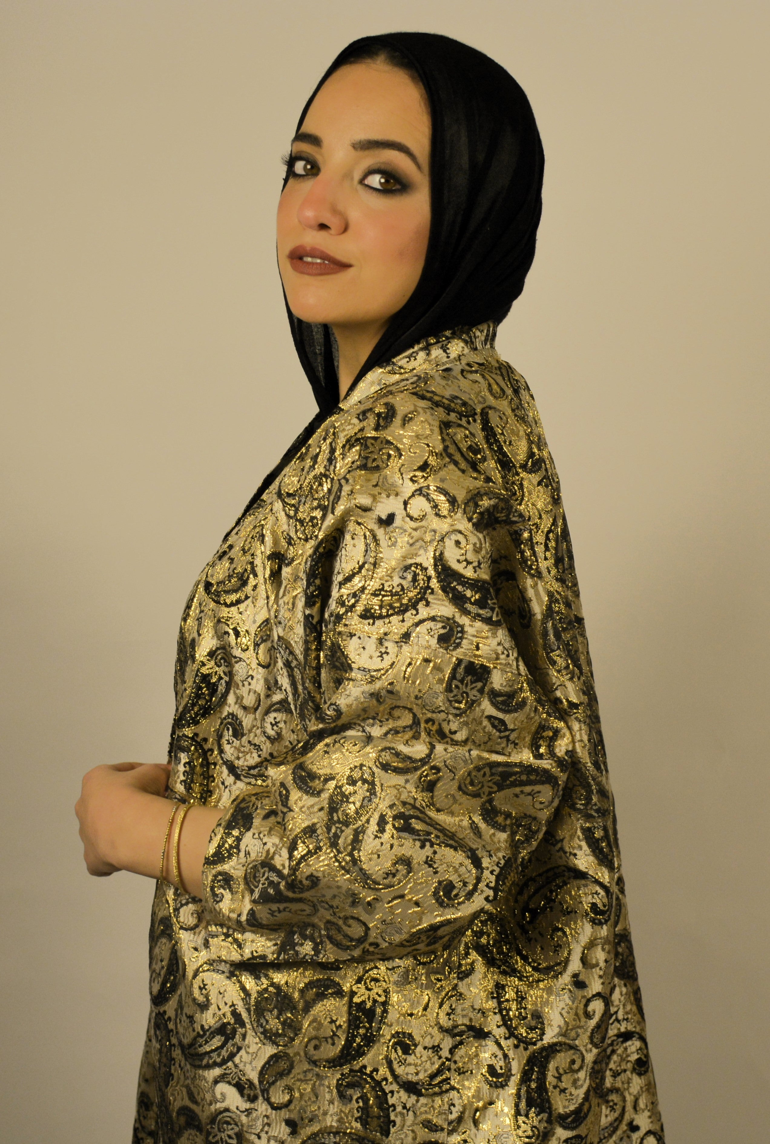 Paisley Gold-Black Kaftan