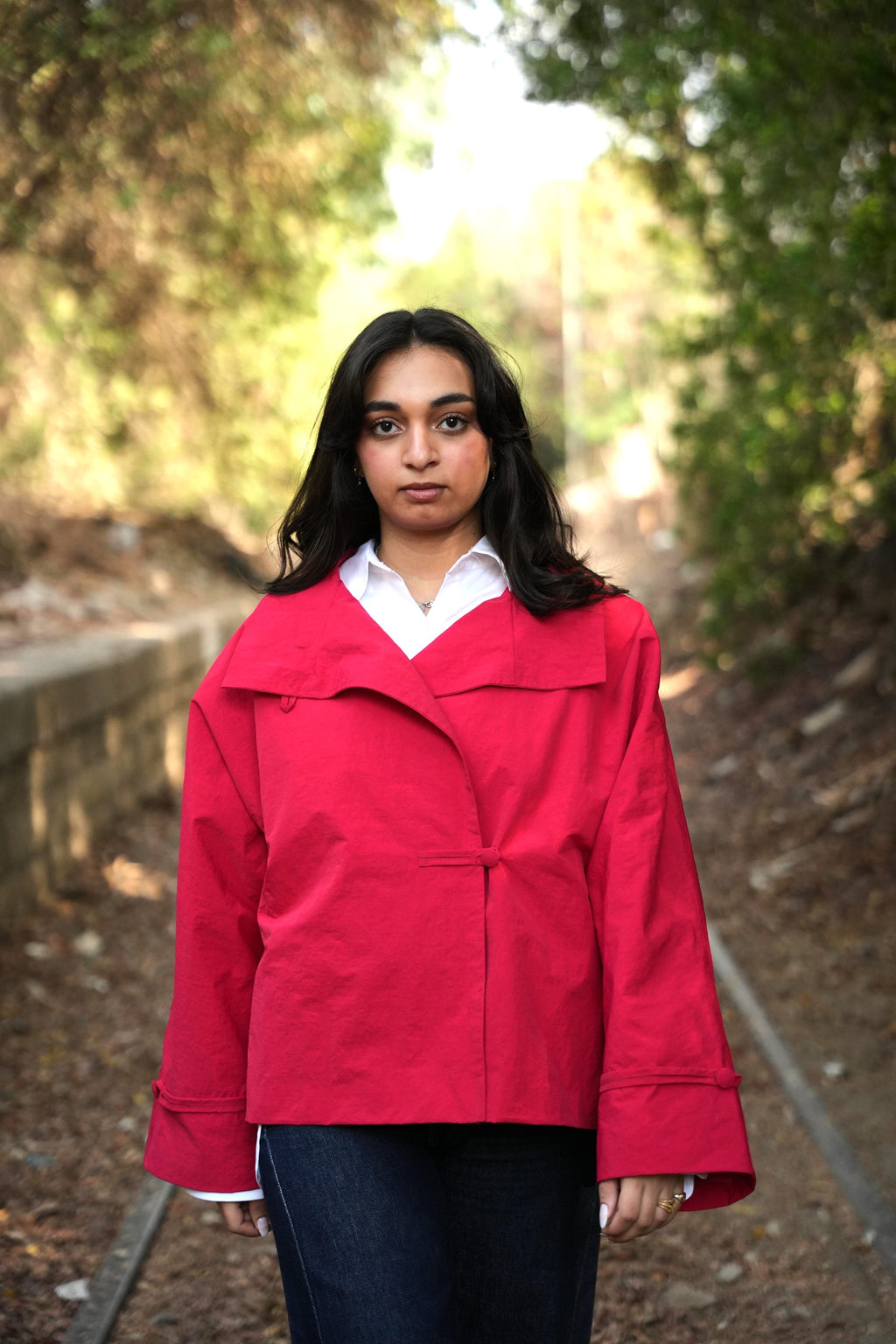 Scarlet Stand Collar Waterproof Jacket