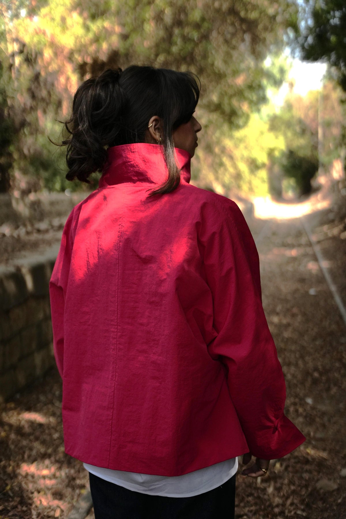 Scarlet Stand Collar Waterproof Jacket