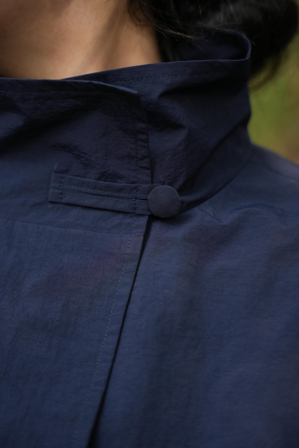 Navy Stand Collar Waterproof Jacket