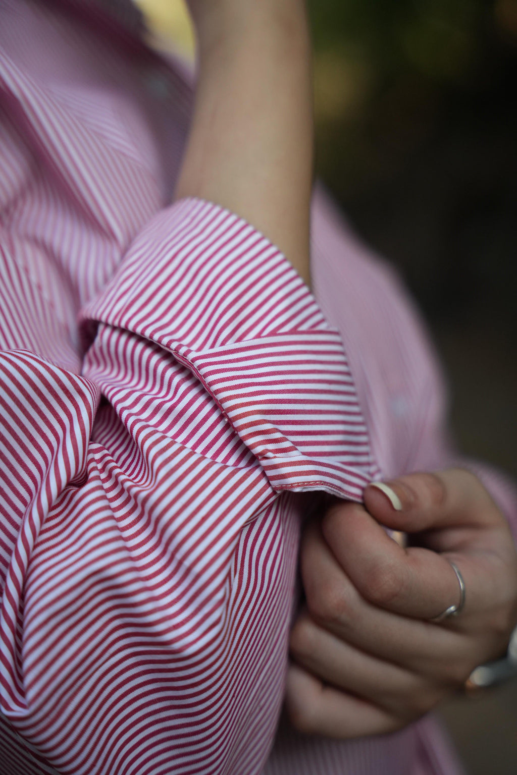 Basic Poplin Red-Striped Shirt