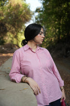 Basic Poplin Red-Striped Shirt