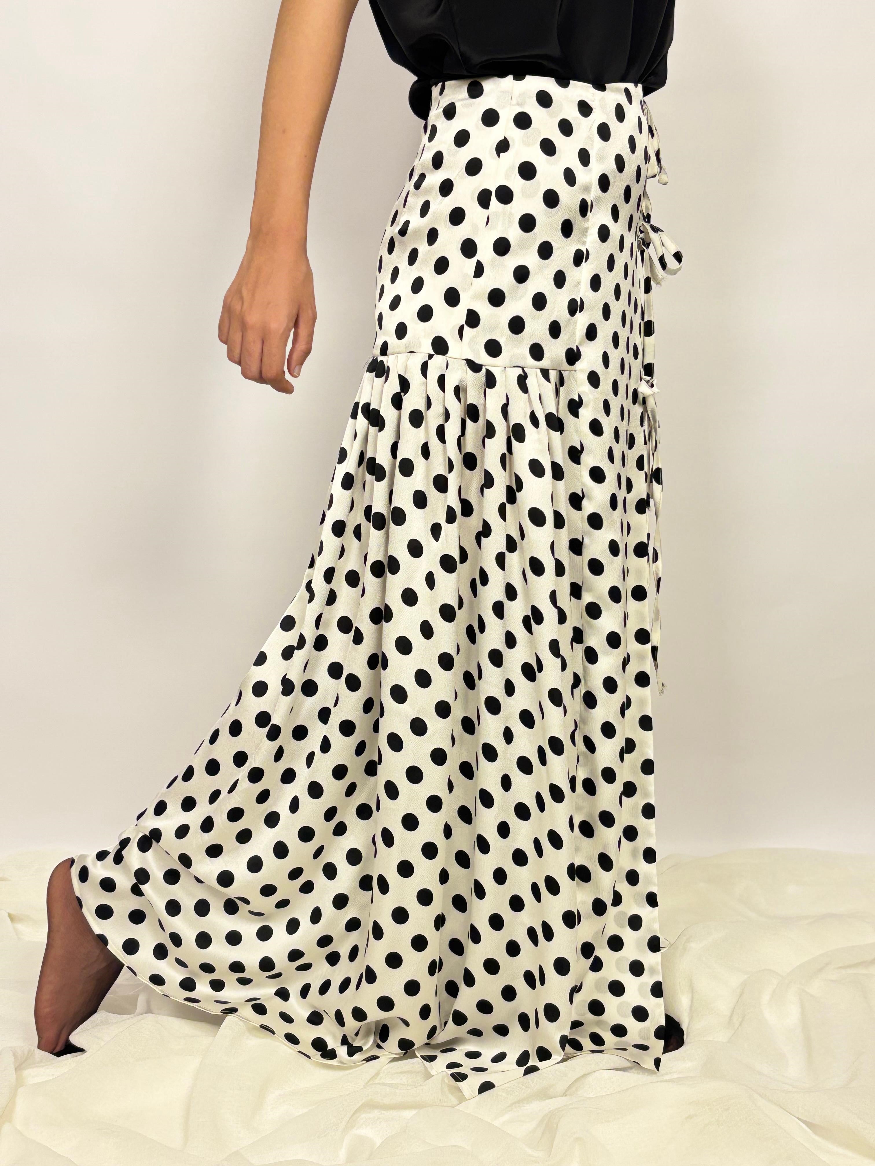 Pearl Dot Wrapped Adjustable Skirt